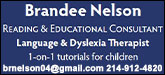 Reading & Educational Consultant Sponsorship Banner